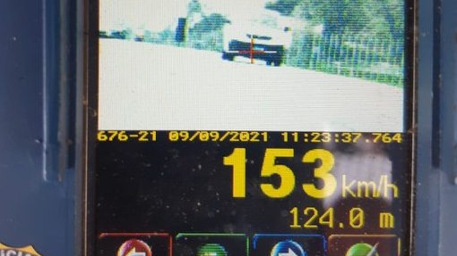 Condutor é flagrado a 153 km/h na BR 101