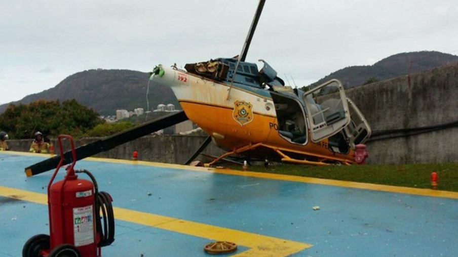 URGENTE: Sem controle, helicóptero da PRF faz pouso forçado no Palácio Guanabara