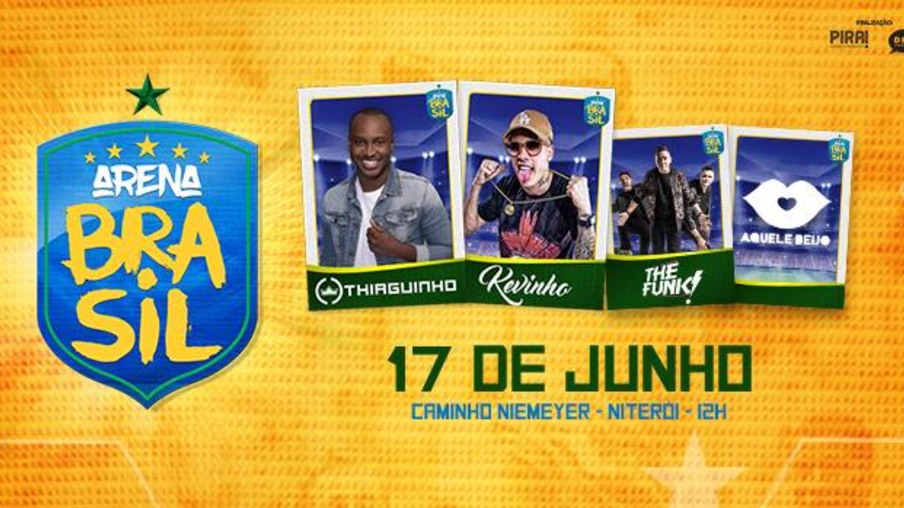 Niterói recebe Thiaguinho e Kevinho na estreia do Brasil na Copa