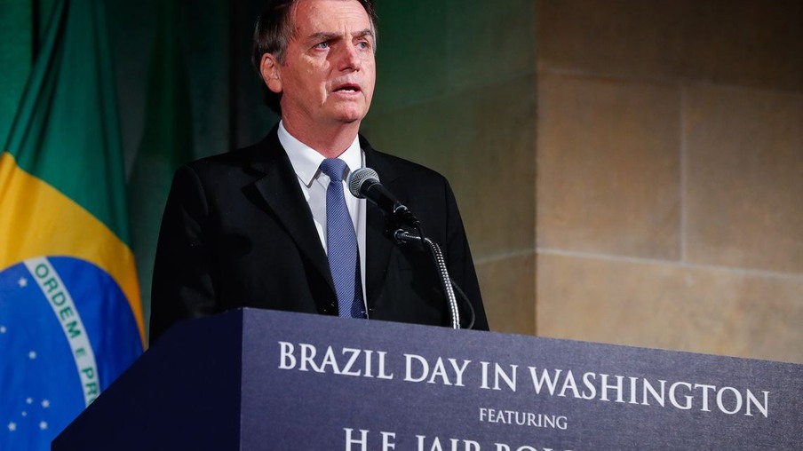 O presidente da República, Jair Bolsonaro, participa de reunião Brasil-EUA, Fórum do Conselho Empresarial, para discutir relações e cooperação e engajamento futuros, em Washington, EUA.