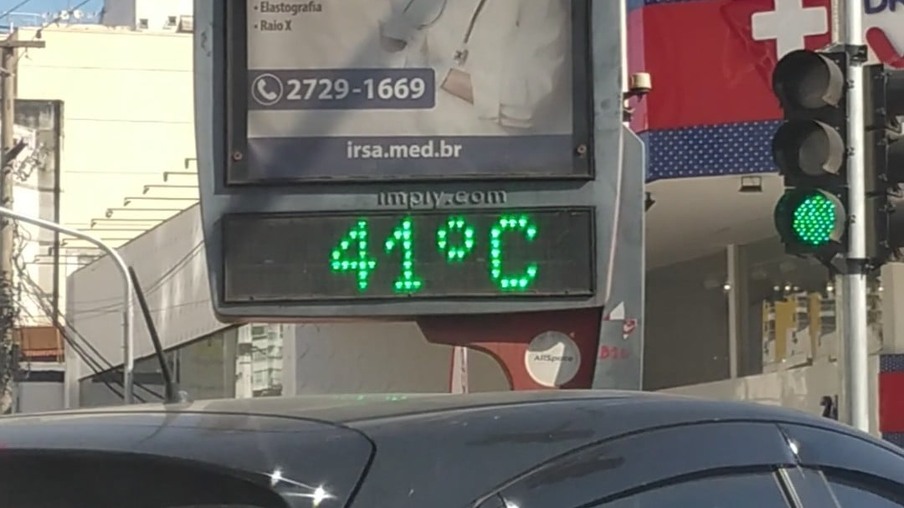 Termômetro de rua em Niterói registra 41ºC nesta quinta-feira