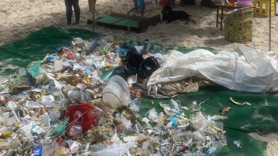 Ação ambiental recolheu 80kg de resíduos em praia de Niterói