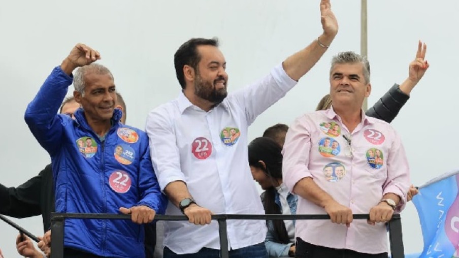 Romário, Cláudio Castro e Washington Reis em campanha | Divulgação