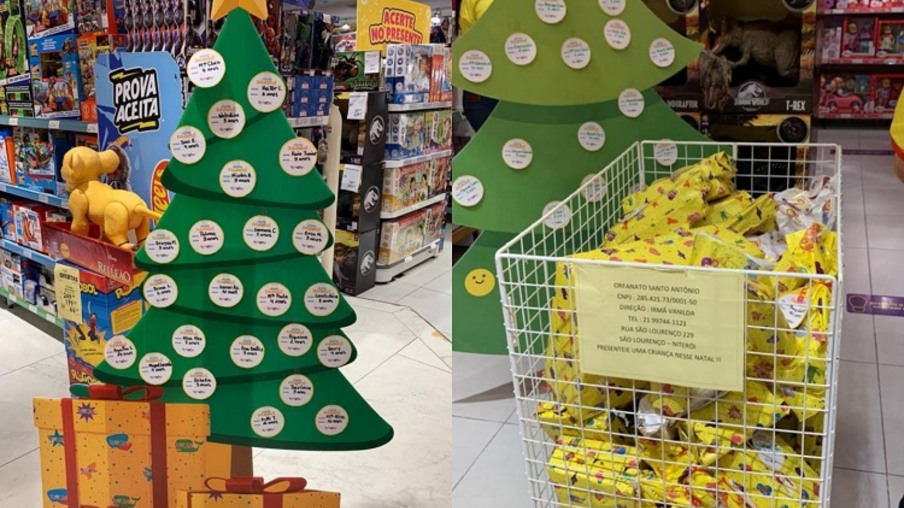Clientes de loja de brinquedos em Niterói já podem apoiar a árvore solidária