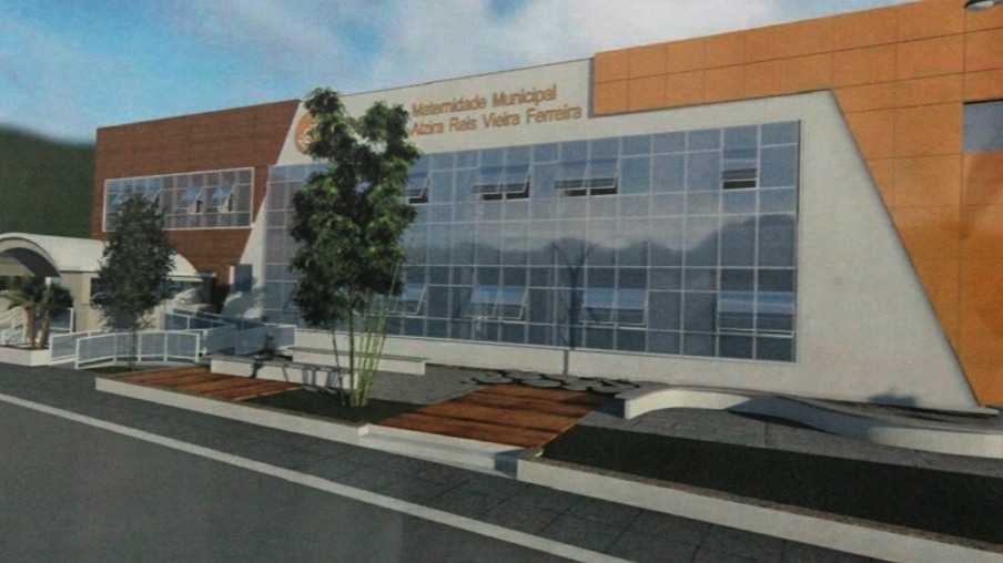 Simulação da fachada na Maternidade Municipal Alzira Reis após as obras.