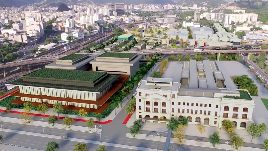 Além da reforma do prédio da estação, o projeto prevê um centro de convenções no terreno ao lado - Reprodução