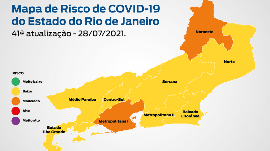 Mapa de Risco: RJ mantém baixo risco de transmissão da Covid