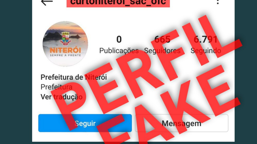 Alerta em Niterói de circulação de mensagem por perfil falso no Instagram