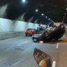 Carro capota no túnel, em Niterói